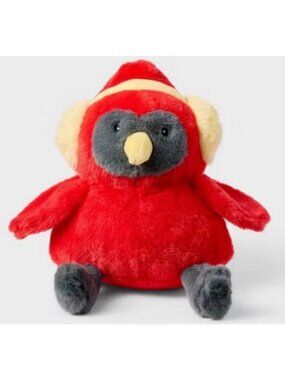 Gigglescape 7” Cardinal Red Bird with Ear Muffs Plus Toy NEW with tags